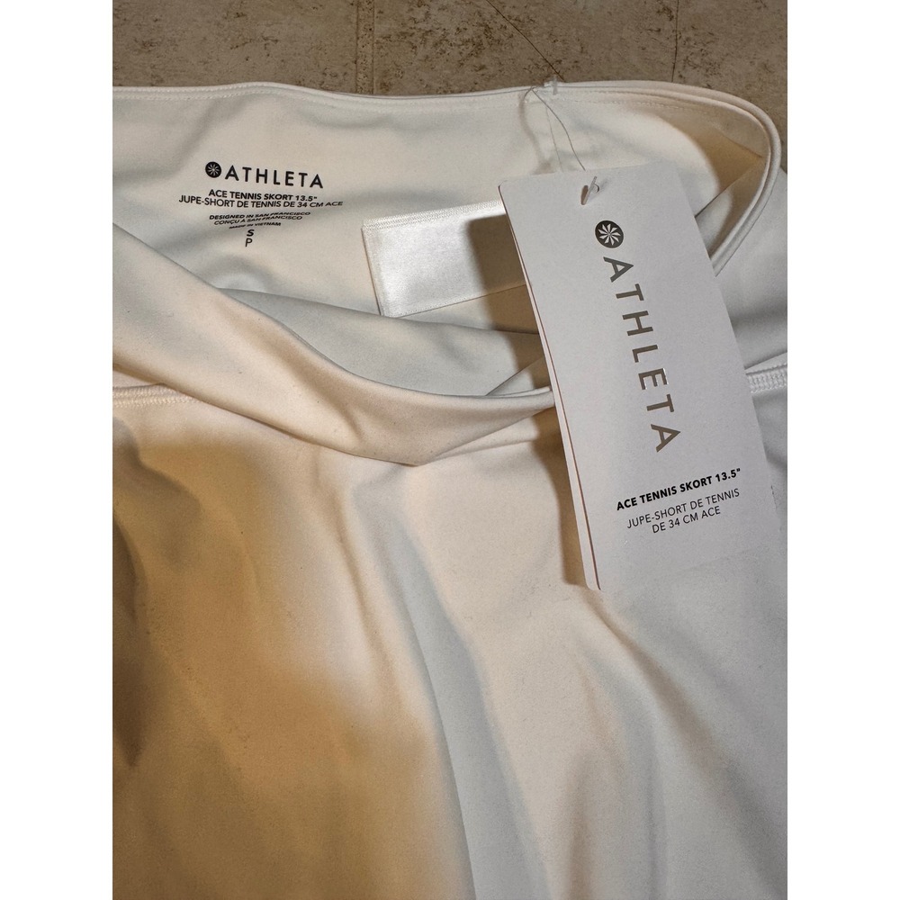 Athleta Ace Tennis Skort 13.5 White Built in Shorts Athleisure Size S Petite - Picture 3 of 6